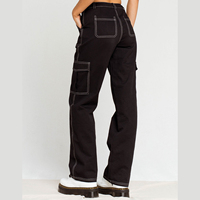 OUDINA – pantalon Cargo Baggy en Denim pour femme, pantalon large, pantalon cargo