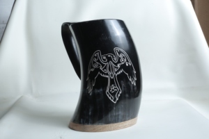 Tasse de corne de buffle nautique faite à la main véritable poignée d'animal sculpture de boeuf pour la maison bureau hôtel décor de noël boissons artisanat naturel - Product Image 5