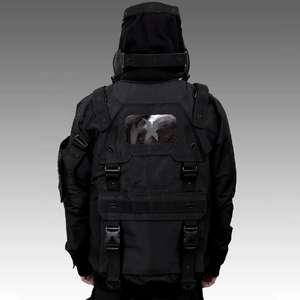 2026 Wholesale Custom Techwear Fashion Jacket for Men Breathable Black Hooded Waterproof Streetwear Windbreaker Jacket for Men - Product Image 2