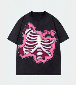 Camiseta de Manga Corta con Cuello Redondo, Estampado DTG, 100% Algodón, Transpirable, Corte Holgado, Informal, para Hombre, Venta al Por Mayor - Product Image 1