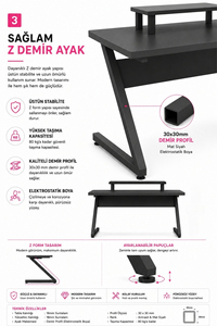 Escritorio para Computadora, Escritorio de Oficina, Escritorio para Juegos, Escritorio para Oficina en Casa, Mesa para Computadora, Escritorio para PC, Estación de Trabajo, Escritorio de Estudio, Escritorio para Escribir - Product Image 3