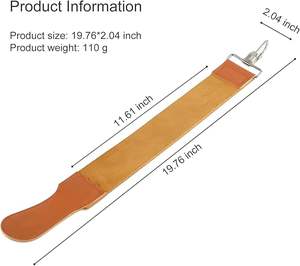 Straight Razor Strop, correa de afilado de cuero para uso de peluquero, marrón - Product Image 2