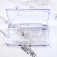Boîte à cils en acrylique transparent avec strass, 25mm, cils en vison, emballage personnalisé, boîte à cils avec étiquette privée, vente en gros