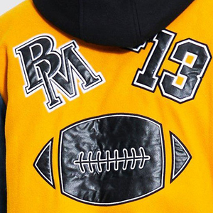 Veste universitaire professionnelle Letterman vierge légère Veste universitaire de sport décontractée Manches en cuir de mouton - Product Image 4