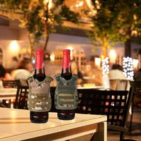 Mini-gilet tactique porte-bouteille de bière réglable Molle, support de bouteille de boisson isotherme 600D/PU, taille unique pour usage extérieur