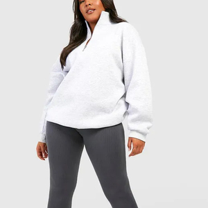 Pull-over à capuche à manches longues et fermeture éclair Quater Sweat-shirt ample à épaules tombantes pour femmes personnalisées Tops d'hiver Imprimé à l'avant - Product Image 6