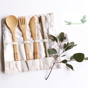 Juego de cubiertos de bambú reutilizables del fabricante, utensilios de bambú de calidad, juego de Camping de viaje con el precio más barato de Eco2go Vietnam - Product Image 1