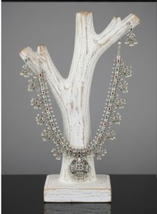 Fancy Design <b>Long</b> Oxidised <b>Silver</b> Necklace Set Party Wear Jewelry Beautiful Traditional Oxidised <b>Silver</b> Jewelry for Women - Product Image 4