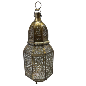 Farol Vintage de Latón Puro con Relieve y Acabado Pulido para Decoración de Mesa, Farol Árabe para Decoración del Hogar - Product Image 3