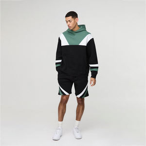 ชุดวอร์มสำหรับผู้ชายโอเวอร์ไซส์ทรงบ็อกซี่คอลโลบล๊อกมีฮู้ดชุดวอร์มลำลองสวมใส่สบายระบายอากาศได้ดี - Product Image 1