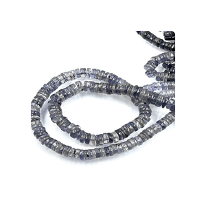 Premium 17 pouces naturel bleu Iolite 5-6mm 10mm pierre Quartz perle rubis certifié perles en vrac brin fabrication de bijoux - Product Image 1