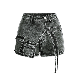 Best Selling Casual Women <b>Denim</b> Shorts Breathable High Quality Made Slim Fit Women <b>Denim</b> Shorts <b>Y2K</b> charm pocket cargo wrap - Product Image 1