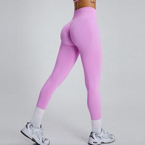 Femmes taille haute sans couture Scrunch dos Fitness Leggings doux Compression confort minceur vêtements de sport Gym Fitness Leggings - Product Image 2