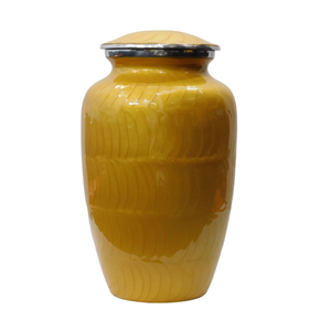 Top Quality Aluminium Adult Cremation Urns With <b>Silver</b> And Orange Enamel Finished <b>Metal</b> Funeral Urns <b>For</b> Human Ashes - Product Image 3