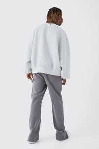 Sudadera de cuello redondo de algodón de talla grande 100% de fabricante personalizado, jersey de manga larga de gran tamaño, ropa de calle de invierno - Product Image 2