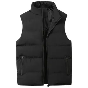 Nieuwe Groothandel 2024 Hoge Premium Kwaliteit Trendy Dik Groot Formaat Katoen Custom Winter Gewatteerd Puffer Donzen Vest Voor Mannen