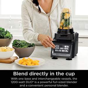 Blender personnel et de comptoir Nutri avec base Auto-iQ de 1200 W, 72 oz. Pichet, et 18, 24, & 32 oz. Couvercles à bec verseur pour smoothies - Product Image 3