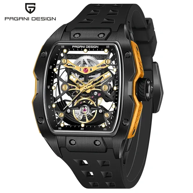 PAGANI DESIGN YS018 Fashion New Alien Hollow Back Transparent Movement Luxury Men Watch Sapphire Glass Automatic Men Watches