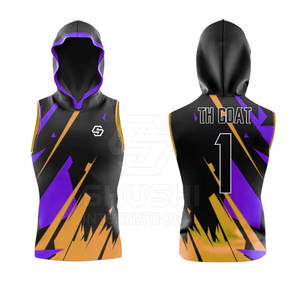 Ropa deportiva de equipo para hombres Sudadera con capucha sin mangas personalizada 7on7 Bandera Fútbol Sudadera con capucha sin mangas transpirable - Product Image 6