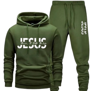 Ensemble survêtement vintage en coton d'hiver de haute qualité personnalisé pour homme, sweat-shirt à capuche et pantalon de jogging surdimensionné, sweat-shirt à capuche et pantalon de survêtement 2 pièces - Product Image 1