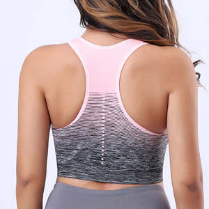 2025 nuevo Sujetador deportivo sin tirantes Ld Dropship alto estiramiento transpirable Fitness mujeres acolchado Yoga gimnasio sin costuras Crop Top Front Cami Bra - Product Image 2