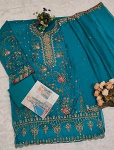 ชุดสูทผ้าไหมแท้ดีไซน์เนอร์แบบยาวพิเศษสำหรับเทศกาล 8 สี รุ่นใหม่ล่าสุด / ชุดคุร์ติแบบ Anarkali ขายส่ง - Product Image 5