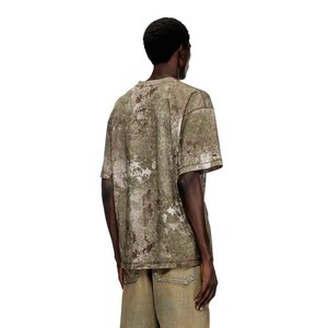 T-shirts camouflage surdimensionnés Épaule tombante Vêtements d'extérieur de style baggy Conception personnalisée T-shirts camouflage à la mode pour les jeunes - Product Image 2