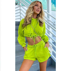 Ensemble court deux pièces pour femmes, haut et short de haute qualité avec logo personnalisé, tenue d'été tendance - Product Image 6