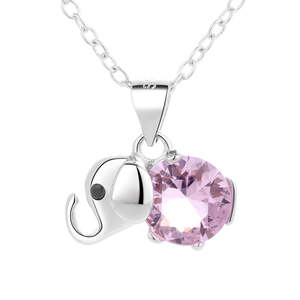 Collana con Ciondolo Classico Religioso a Forma di Elefante in Argento Sterling con Perla e Gemma, Incassatura a Griffe, Motivo Animale, Regalo - Product Image 6