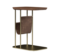 Table d'appoint gigogne moderne de qualité supérieure pour petits espaces, mobilier de maison, design bois, fer et verre
