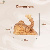 פסל גמל מעץ זית מגולף ביד 11.5 ס\"מ, פסלון גמל לחג המולד, עבודת יד מבית לחם