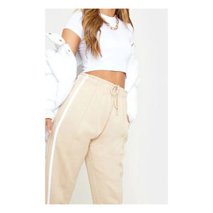 Joggers de rayas cómodos de calidad premium para mujer, edición pesada, diseño clásico, cintura elástica, plano, encaje de moda, superventas - Product Image 3