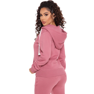<b>Women</b> HooTracksuit Winter Knitted Solid Color Long Sleeve Full Zip up Hooded Sweatshirt <b>Jogger</b> Pants Casual Fleece <b>Set</b> - Product Image 4