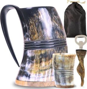 Jarra de Cuerno de Buey Pulida, Taza de Cerveza Tradicional Hecha a Mano para Bares y Coleccionistas - Product Image 1