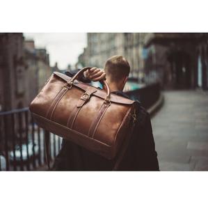 High Quality Luxury 100% Genuine Leather Duffle <b>Bag</b> Factory Direct Small Gym Weekender <b>Overnight</b> <b>Bags</b> For Travel And Luggage Use - Product Image 1