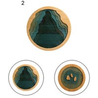 Nouveau tapis de boisson en résine époxy et sous-verres en bambou, naturel, écologique, personnalisé, isolant, tasse à café, rond, vague océanique
