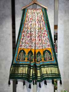 ผ้าไหม gajji บริสุทธิ์ dupatta สำหรับอินเดียและปากีสถานเงางามสง่างามพร้อมรายละเอียดที่ซับซ้อน - Product Image 3