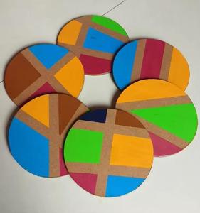 Sublimación personalizada espacios en blanco esmalte impreso bebida de madera portavasos blanco coche taza posavasos conjunto hogar y cocina manteles individuales - Product Image 5