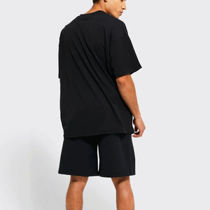 Conjunto corto de algodón informal de talla grande para hombre al por mayor, camisa transpirable de verano con logotipo personalizado, diseño sólido, portátil, 100% algodón - Product Image 3