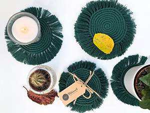 Juego de Posavasos de Macramé Hechos a Mano de la Mejor Calidad, Duraderos, de Cuerda de Algodón, para el Hogar y la Oficina - Product Image 4