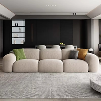 Chingxin ensemble de canapé sectionnel modulaire 3 places de luxe nordique meubles de salon en forme de L avec chaises en tissu de sol en velours
