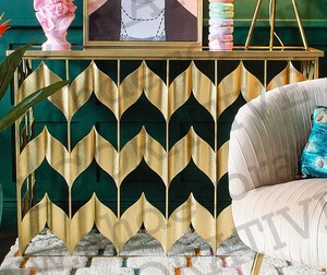 สีทองและสีดำศูนย์เฟอร์นิเจอร์โลหะชาโต๊ะกาแฟเฟอร์นิเจอร์โต๊ะสไตล์สำหรับบ้านโรงแรมร้านอาหารตกแต่งโต๊ะที่ไม่ซ้ำกัน - Product Image 3