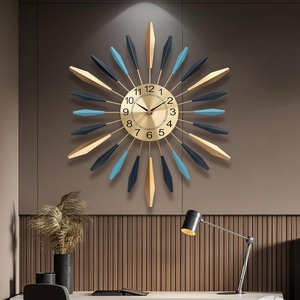 Reloj de pared de Metal único, reloj de pared decorativo de lujo hecho a mano para decoración del hogar, sala de estar, decoración Interior de Hotel - Product Image 6