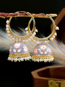 Lote de 10-100 Pares de Pendientes Colgantes Meenakari, Joyería Estilo Afgano Boho, Lámparas de Araña Minakari, Joyería Jhumka Jhumki para Fiestas - Product Image 4
