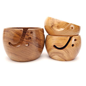 Cuencos de madera artesanales para hilo, organizador de cuencos de lana de madera de estilo personalizado, accesorios de ganchillo para tejer - Product Image 1