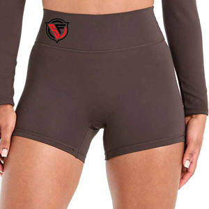 Short de yoga pour femme taille haute sans couture Scrunch bout à bout respirant Gym Fitness et course Biker Sport Shorts Logo personnalisé couleur unie - Product Image 3