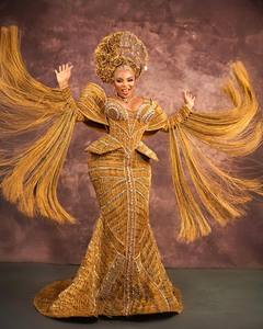 Pañuelo Africano de Talla Grande Color Verde Esmeralda con Bordado de Cuentas, Tela de Chifón Transpirable para Bodas - Product Image 1