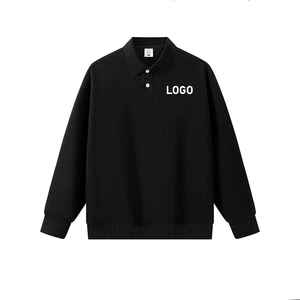 เสื้อโปโลแขนยาวสำหรับผู้ชายดีไซน์ตามสั่งผลิตจากผ้าฝ้ายระบายอากาศได้เพื่อความนุ่มสบายในชีวิตประจำวัน - Product Image 2