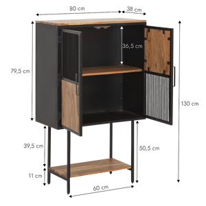 Buffet haut Mattia en bois d'acacia et métal - Product Image 4