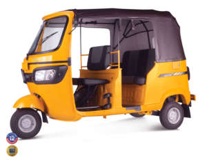 Triciclo Eléctrico de 3 Ruedas con Cabina Cerrada, Tipo Tuk Tuk Bajaj TVS King, para Transporte de Pasajeros, 200-250W, 60V - Product Image 1